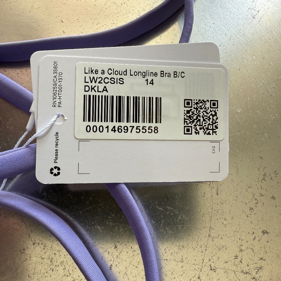 NWT Lululemon Like a Cloud Longline Bra size  B/C 14 - Picture 5 of 5